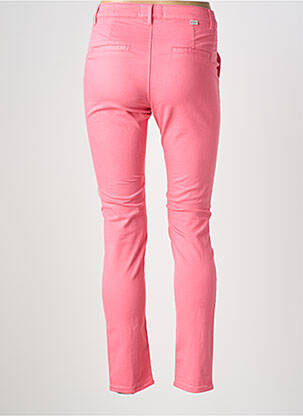 Pantalon chino tissage popeline taille normale rose HAPPY femme