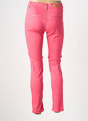 Pantalon chino fermeture zippée sous rabat boutonné taille normale rose HAPPY femme