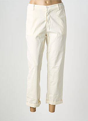 Pantalon 7/8 stretch taille normale blanc HAPPY femme