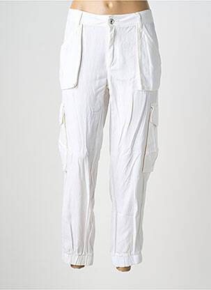 Pantalon droit tissage popeline taille normale blanc LPB femme