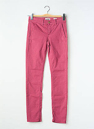 Pantalon chino tissage popeline taille normale violet HAPPY femme