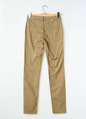 Pantalon chino tissage popeline taille normale vert HAPPY femme