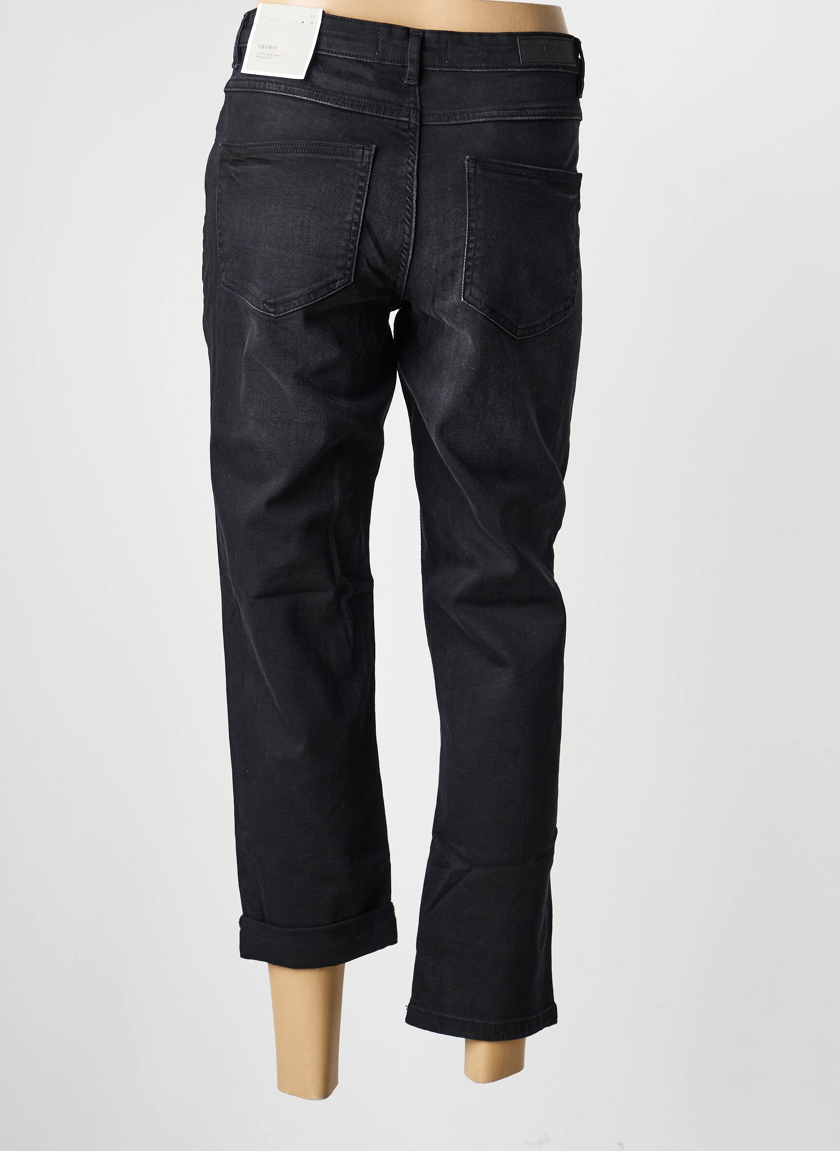 Jeans coupe slim stretch taille normale noir ICHI femme
