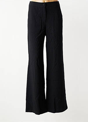 Pantalon flare fermeture zippée sous rabat boutonné noir LA PETITE ETOILE femme