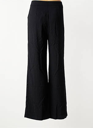 Pantalon flare fermeture zippée sous rabat boutonné noir LA PETITE ETOILE femme