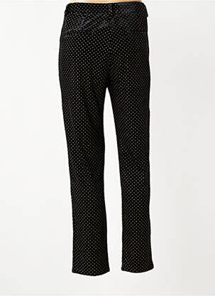 Pantalon droit fermeture zippée sous rabat avec crochet noir LA PETITE ETOILE femme