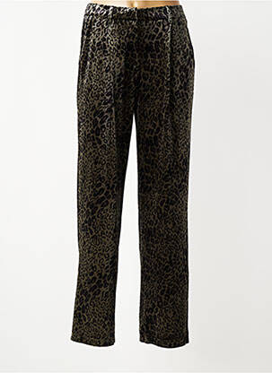 Pantalon droit fermeture zippée sous rabat avec crochet vert MOLLY BRACKEN femme