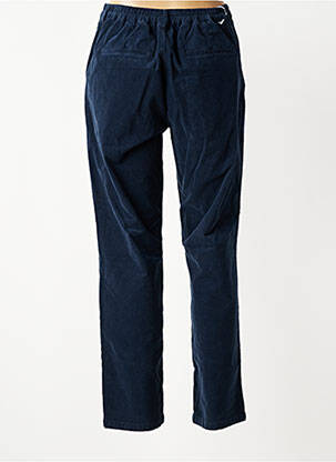 Pantalon droit fermeture zippée sous rabat boutonné bleu HAPPY femme