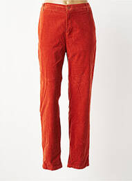 Pantalon droit fermeture zippée sous rabat boutonné orange HAPPY femme