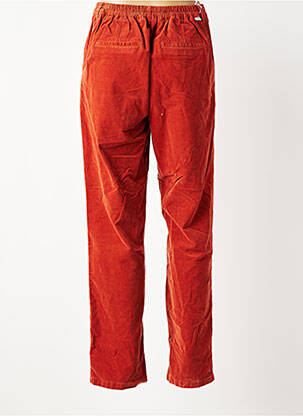Pantalon droit fermeture zippée sous rabat boutonné orange HAPPY femme