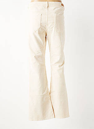 Pantalon flare fermeture zippée sous rabat boutonné beige HAPPY femme
