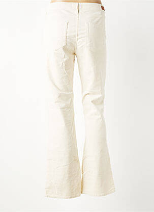 Pantalon flare fermeture zippée sous rabat boutonné beige HAPPY femme