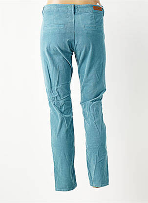 Pantalon 7/8 fermeture zippée sous rabat boutonné bleu HAPPY femme