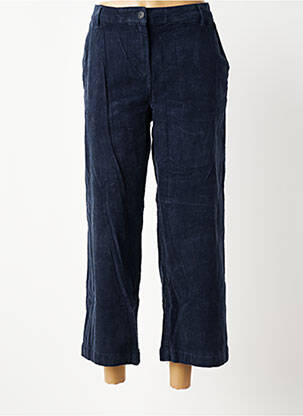 Pantalon 7/8 fermeture zippée sous rabat boutonné bleu ICHI femme