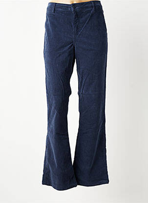 Pantalon flare fermeture zippée sous rabat boutonné bleu HAPPY femme
