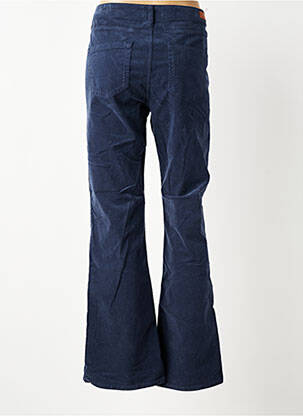 Pantalon flare fermeture zippée sous rabat boutonné bleu HAPPY femme