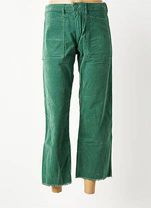 Pantalon 7/8 fermeture zippée sous rabat boutonné vert HAPPY femme