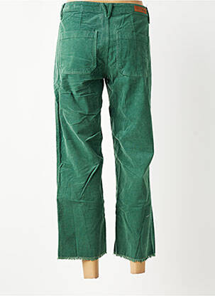Pantalon 7/8 fermeture zippée sous rabat boutonné vert HAPPY femme