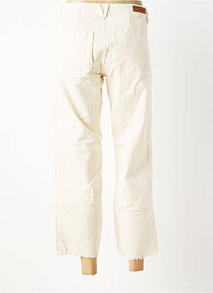 Pantalon 7/8 fermeture zippée sous rabat boutonné beige HAPPY femme