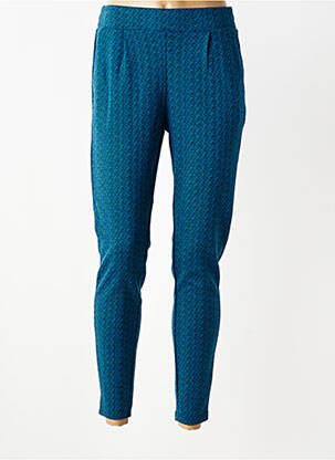 Pantalon slim taille élastique bleu ICHI femme