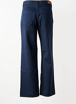 Pantalon droit fermeture zippée sous rabat boutonné bleu fonce HAPPY femme