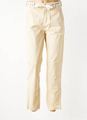 Pantalon 7/8 fermeture zippée sous rabat boutonné beige clair LE TEMPS DES CERISES femme