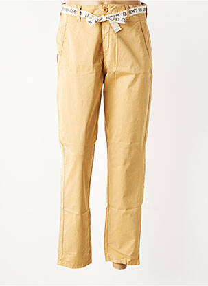 Pantalon 7/8 fermeture zippée sous rabat boutonné beige LE TEMPS DES CERISES femme