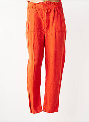 Pantalon droit taille élastique orange HAPPY femme