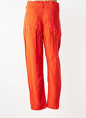 Pantalon droit taille élastique orange HAPPY femme