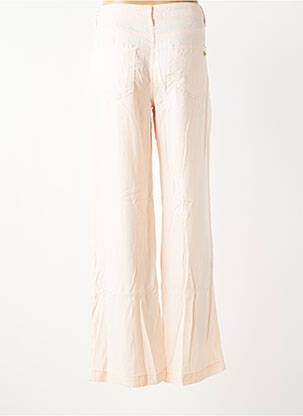 Pantalon droit fermeture zippée sous rabat boutonné rose LPB femme