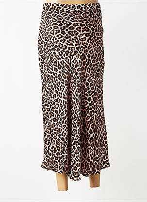 Jupe longue imprimé fantaisie marron LA PETITE ETOILE femme