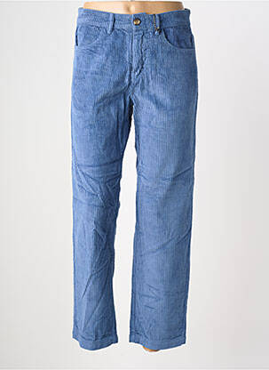 Pantalon droit fermeture zippée sous rabat boutonné taille normale bleu ROSE GARDEN femme