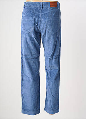 Pantalon droit fermeture zippée sous rabat boutonné taille normale bleu ROSE GARDEN femme