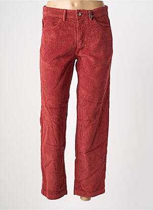 Pantalon droit fermeture zippée sous rabat boutonné taille normale rouge ROSE GARDEN femme