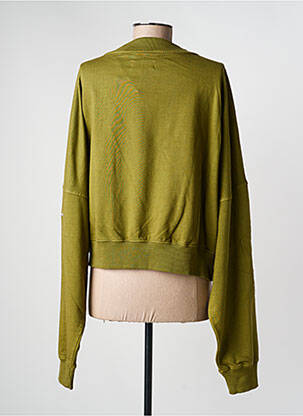 Sweat-shirt broderie manches longues vert ROSE GARDEN femme