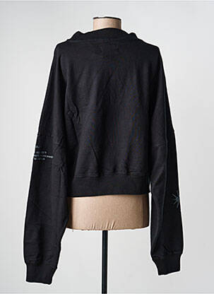 Sweat-shirt broderie manches longues noir ROSE GARDEN femme