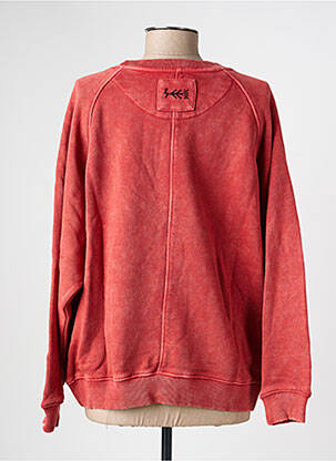 Sweat-shirt broderie manches longues orange ROSE GARDEN femme