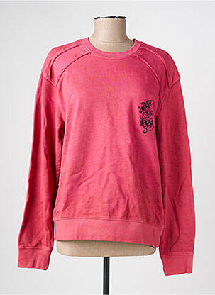 Sweat-shirt broderie manches longues rose ROSE GARDEN femme