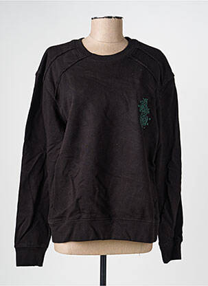 Sweat-shirt broderie manches longues noir ROSE GARDEN femme