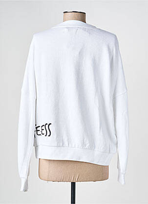 Sweat-shirt broderie manches longues blanc ROSE GARDEN femme