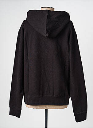 Sweat-shirt à capuche broderie manches longues noir ROSE GARDEN femme
