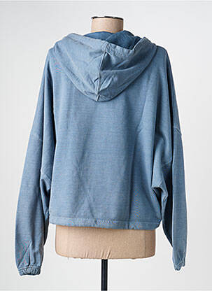 Sweat-shirt à capuche broderie manches longues bleu ROSE GARDEN femme