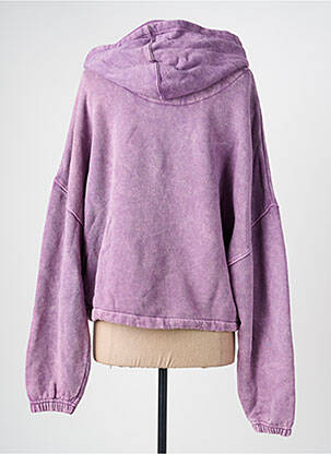 Sweat-shirt à capuche broderie manches longues violet ROSE GARDEN femme