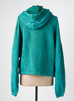 Sweat-shirt à capuche broderie manches longues vert ROSE GARDEN femme