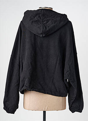 Sweat-shirt à capuche broderie manches longues noir ROSE GARDEN femme