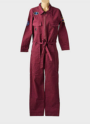 Combi-pantalon col chemisier manches longues violet ROSE GARDEN femme