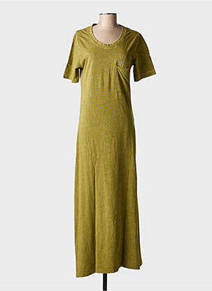 Robe longue manches courtes manches courtes vert ROSE GARDEN femme