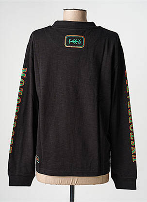 Sweat-shirt broderie manches longues noir ROSE GARDEN femme