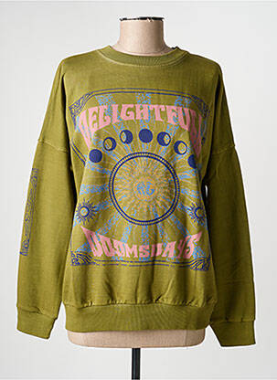 Sweat-shirt stretch manches longues vert ROSE GARDEN femme