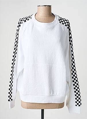 Sweat-shirt stretch manches longues blanc ROSE GARDEN femme